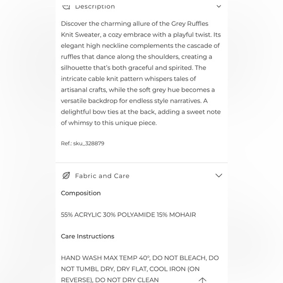 Gray Ruffled Women's Sweater - Picture 4 of 5